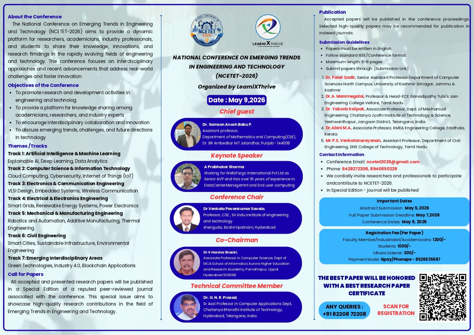 National Conference on Emerging Trends in Engineering and Technology (NCETET-2026) Conference Poster 